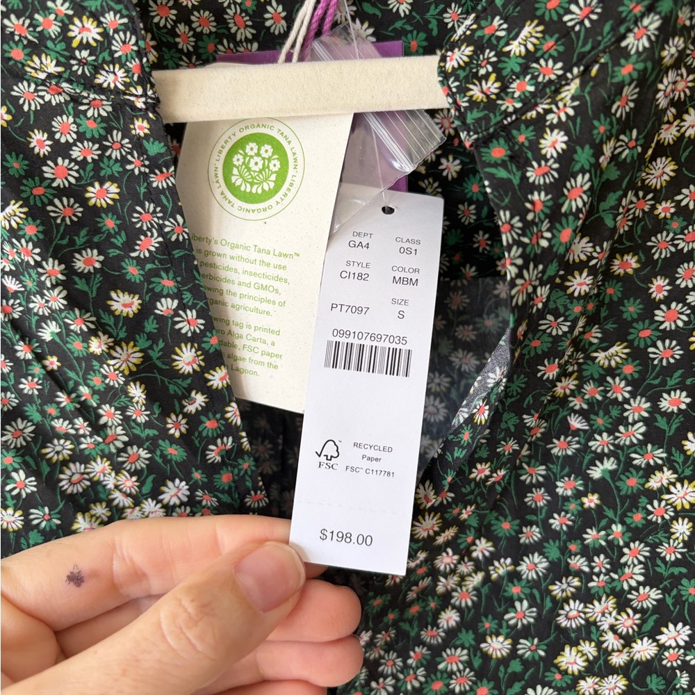NWT! J. Crew Delilah Dress Liberty of London Marguerite Fabric Size Small - Picture 4 of 6